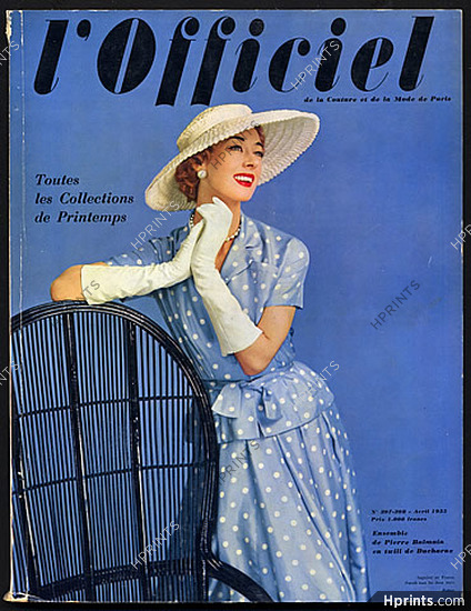 L'Officiel de la Couture et de la Mode de Paris 1955 April, 256 pages