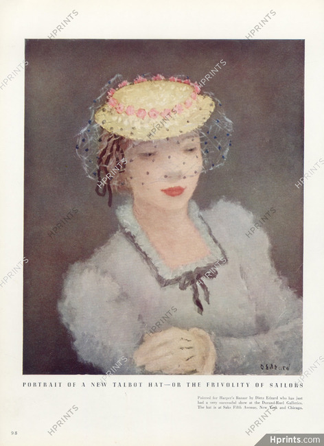 Suzanne Talbot (Millinery) 1937 Dietz Edzard