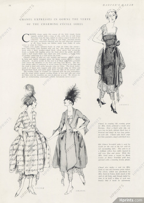Chanel & Lucile 1920 Creating evening Gown & Coat for Cecile