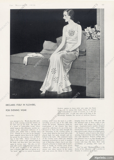 Paul Poiret 1930 Dynevor Rhys, Evening Gown