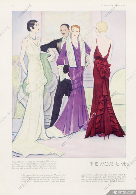 Jeanne Lanvin, Molyneux, Lucien Lelong (Couture) 1930 Joseph Bolgar