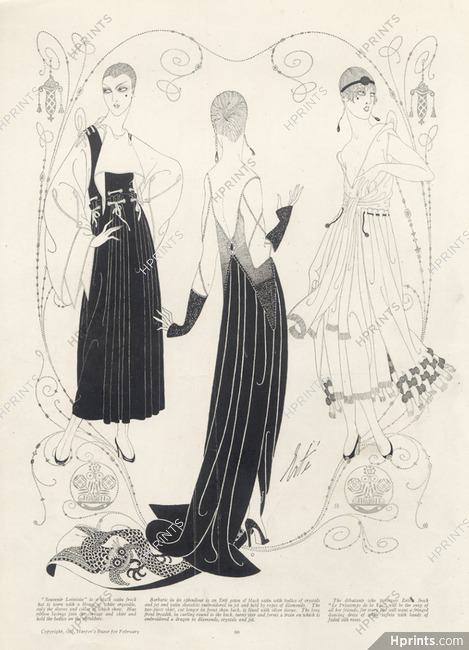 Erté (Romain de Tirtoff) 1917 Evening Gown, Dancing Dress