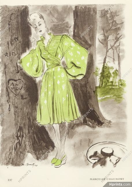 Marcelle Chaumont 1945 Pinta Fashion Illustration