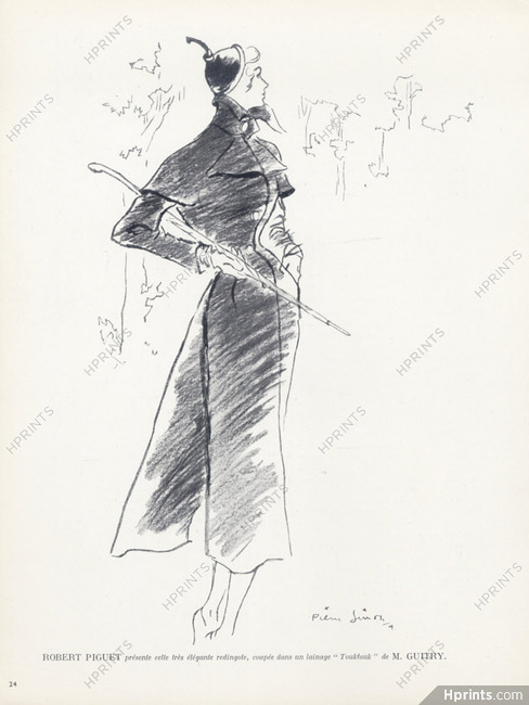 Robert Piguet (Couture) 1949 Pierre Simon, Manteau