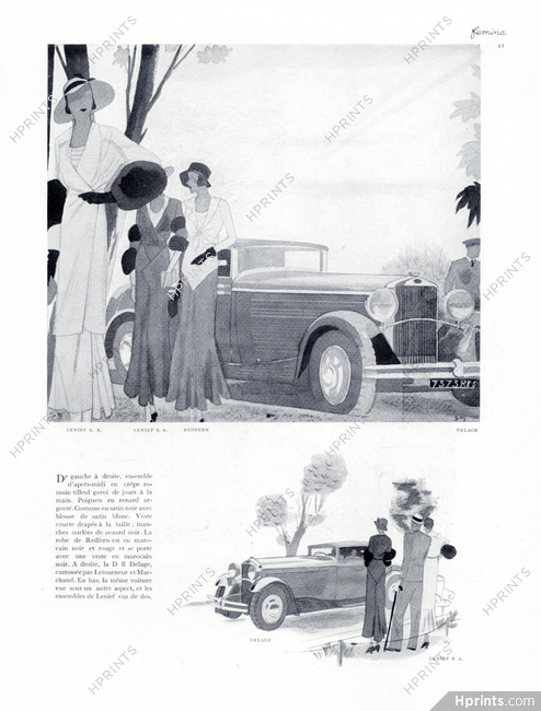 Delage (Cars) 1931 Lenief & Redfern Fashion Dresses