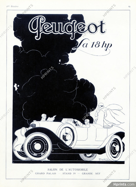 Peugeot (Cars) 1924 Convertible René Vincent