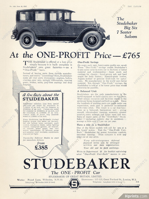 Studebaker (Cars) 1926