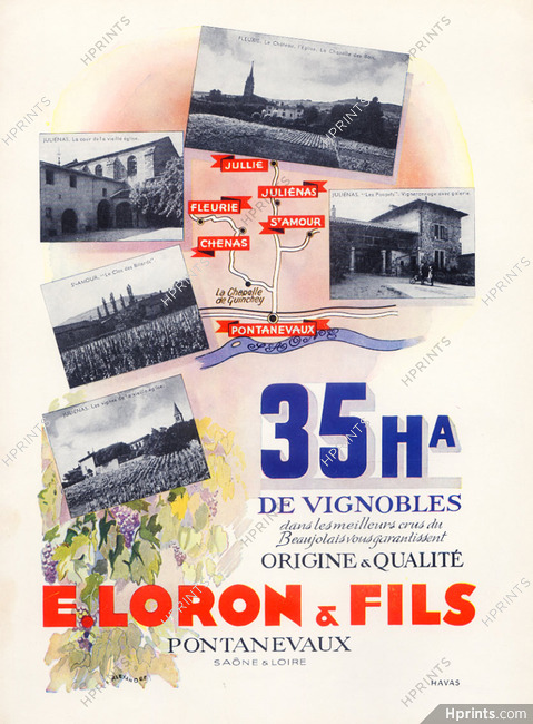 E. Loron & Fils (Beaujolais Wines) 1945 Fleurie, Julienas (Les Poupets) St Amour (Le Clos des Bilards)