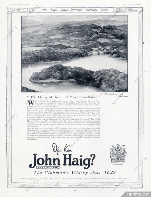 John Haig 1923 Old England Lake Hotel