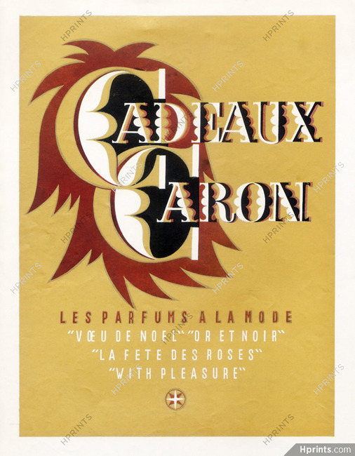 Caron (Perfumes) 1949 With Pleasure, La Fête Des Roses, Voeu De Noël, Or et Noir