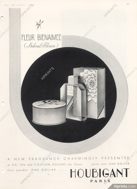 Houbigant (Perfumes) 1930 "Fleur Bienaimée"