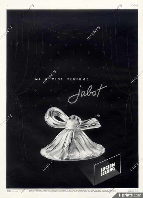 Lucien Lelong (Perfumes) 1939 "Jabot"