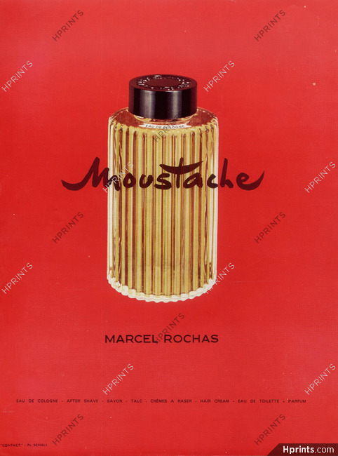 Marcel Rochas (Perfumes) 1960s, "Moustache", Schall