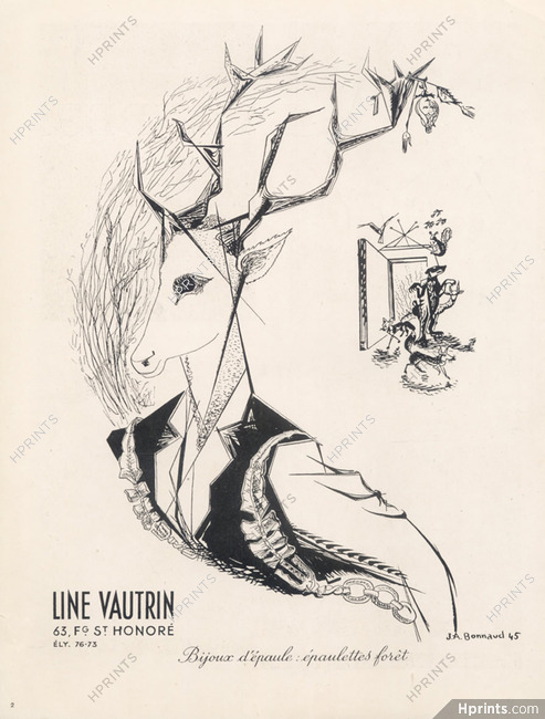 Line Vautrin (Fashion goods) 1945 Jewels Shoulder Straps, J-A. Bonnaud