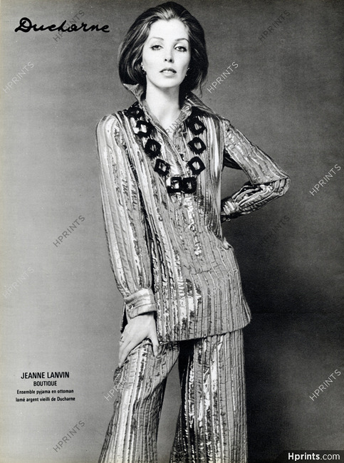 Jeanne Lanvin (Couture) 1968 Pajamas silver lamé, Ducharne