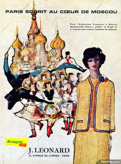 Chanel 1961 Suit Uniform Russian Hôtesse, Exposition Moscou, Leonard & Cie, Warnany