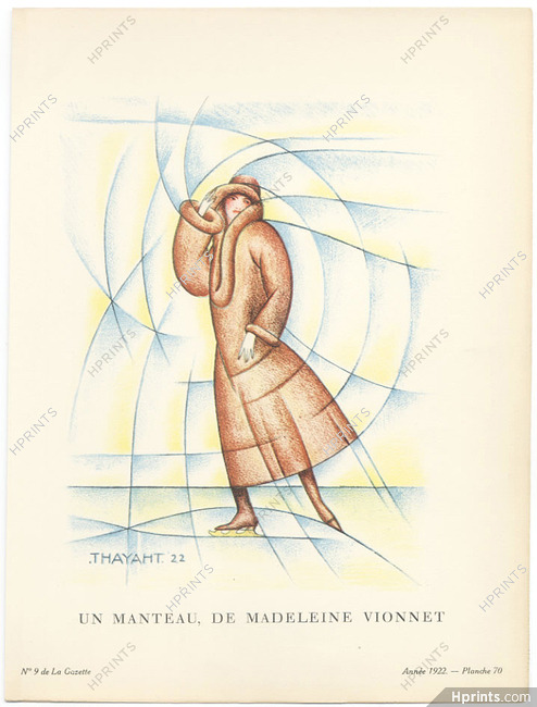 Un Manteau de Madeleine Vionnet, 1922 - Thayaht. La Gazette du Bon Ton, n°9 — Planche 70