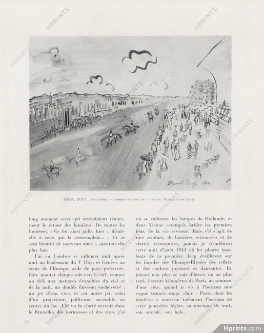Raoul Dufy 1944 "Les Courses" Horse Racing