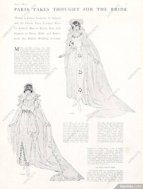 Worth (Couture) 1917 Wedding Dress