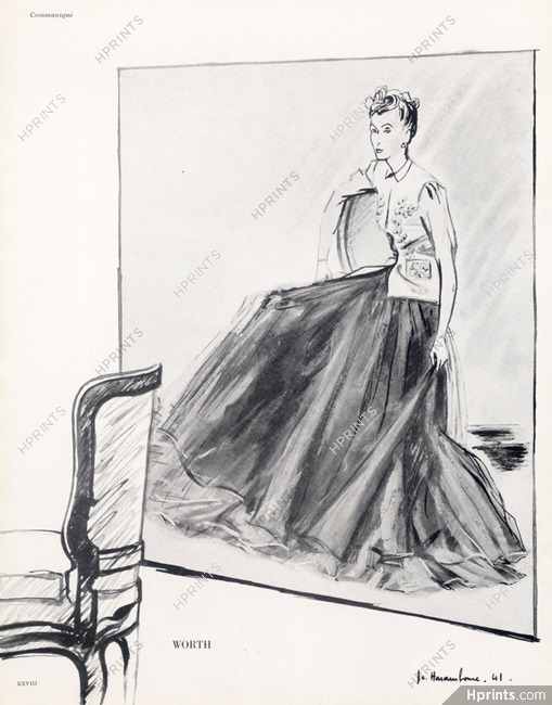 Worth 1941 Jc. Haramboure, Evening Gown