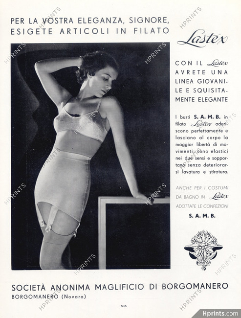 Filés Lastex (Lingerie) 1936 Girdle, Bra