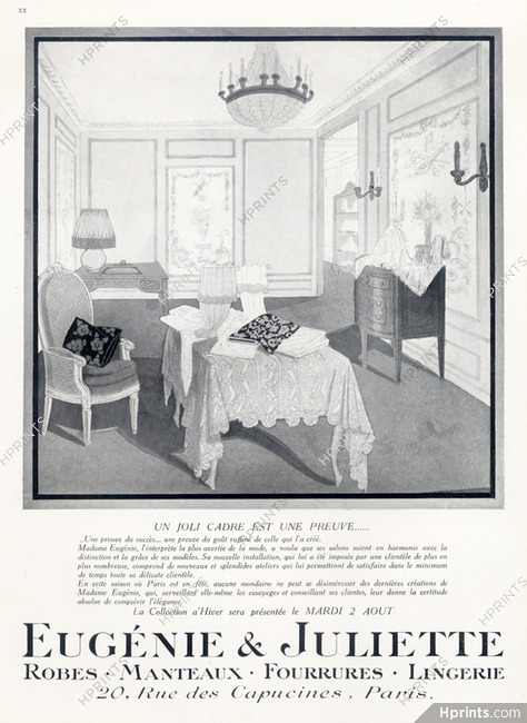 Eugénie & Juliette (Department Store) 1927 Lingerie, Lace, Embroidery