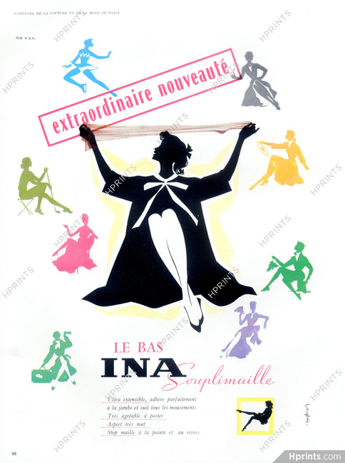 Ina (Stockings) 1955 Le Bas Souplimaille, J. Langlais