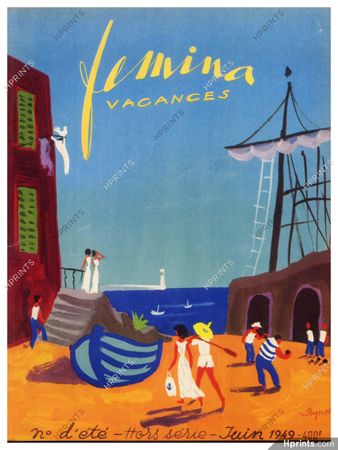 Raymond Peynet 1949 Femina Cover, Vacances — Cover