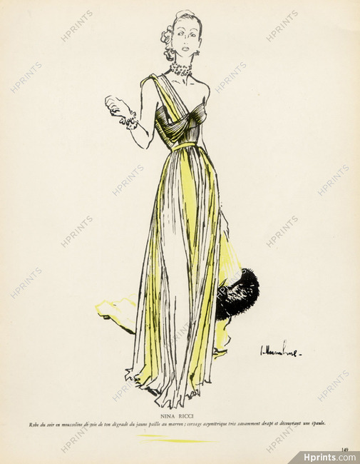 Nina Ricci, Dressmakers — Vintage original prints and images