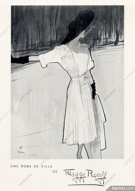 Maggy Rouff (Couture) 1947 René Gruau