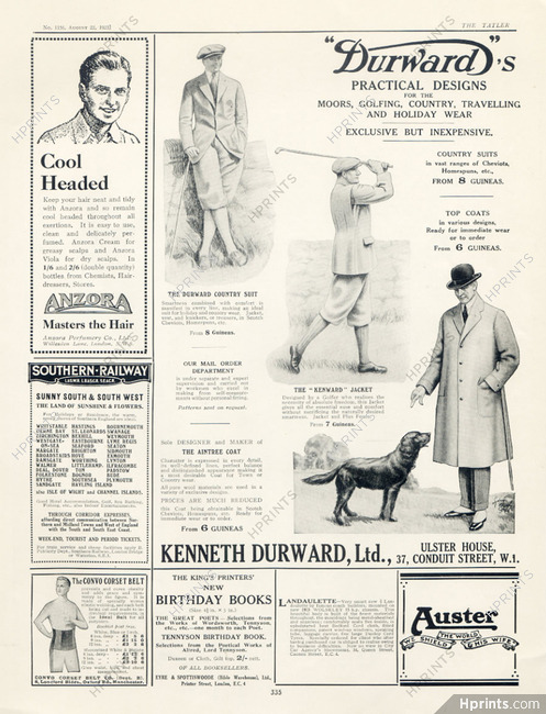 Kenneth Durward (Department Store) 1923 Country suit, Jacket for Golfer...