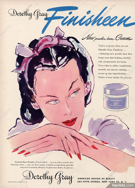 Dorothy Gray (Cosmetics) 1944 Making-up, Portrait face Powder