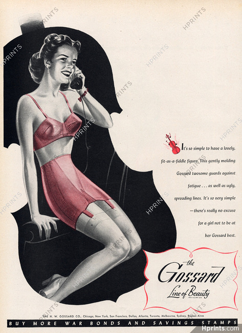 Gossard 1947 Girdle, Brassière — Advertisement