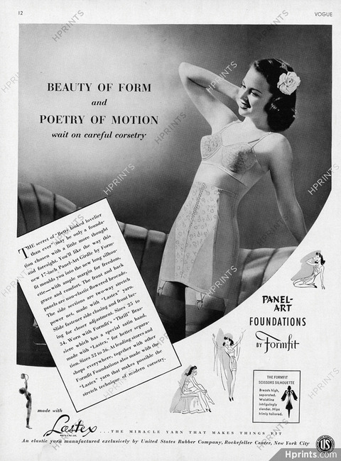 Bestform SLIM-A-WAIST Figure Girdle Women's Lingerie 1940 Vintage Print Ad