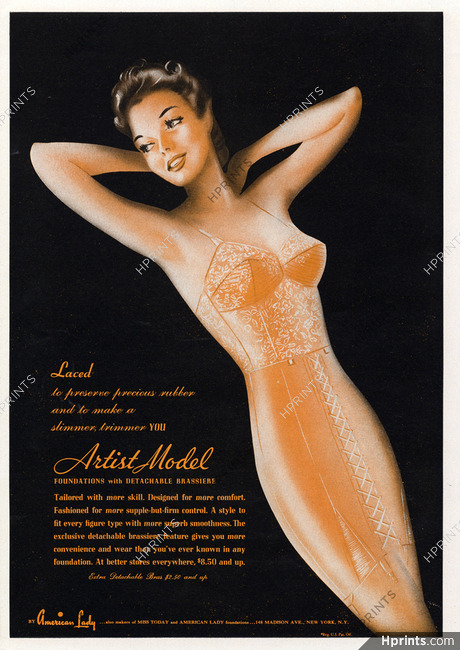 Lady (Lingerie) 1942 Girdle, Brassière — Advertisement