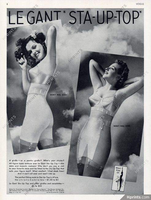 Warner's (Lingerie) 1943 Girdle, Panty, Brassiere, Henry Thomas