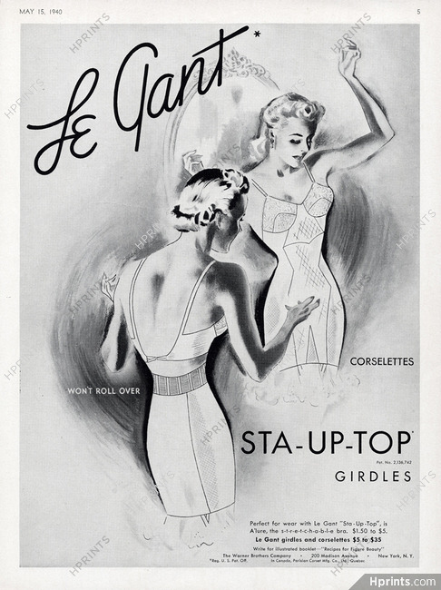 1936 May Co. Los Angeles womens Warner Le Gant girdle bra vintage ping pong  ad