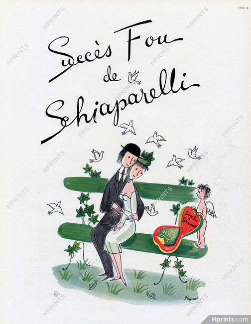 Schiaparelli (Perfumes) 1955 Succès Fou, Lovers, Raymond Peynet