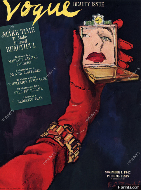 René Bouché 1942 Bracelet, Vogue Cover