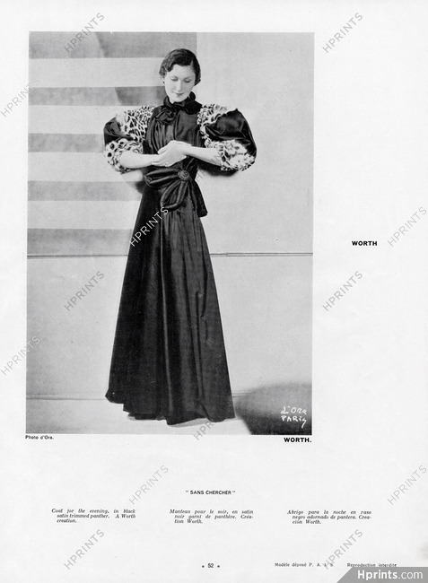 Worth (Couture) 1934 Evening coat, Madame D'Ora (Philippine Dora Kallmus)
