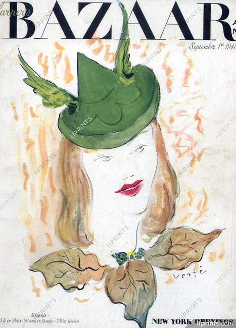 Marcel Vertès 1940 Sketch of Autumn, Harper's Bazaar Cover