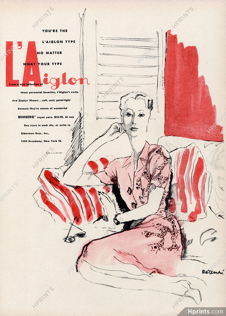 Bemberg (Fabric) 1944 L'Aiglon, René Bouché