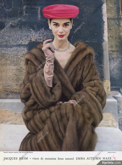 Jacques Heim (Fur Coat) 1956 Photo Virginia Thoren