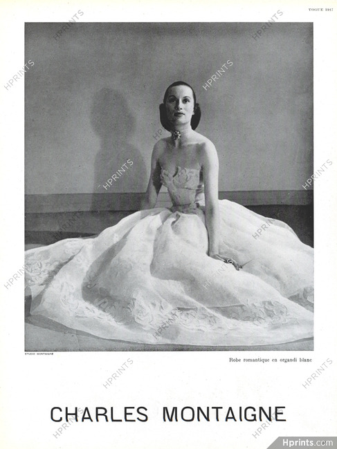 Charles Montaigne 1947 Evening Gown
