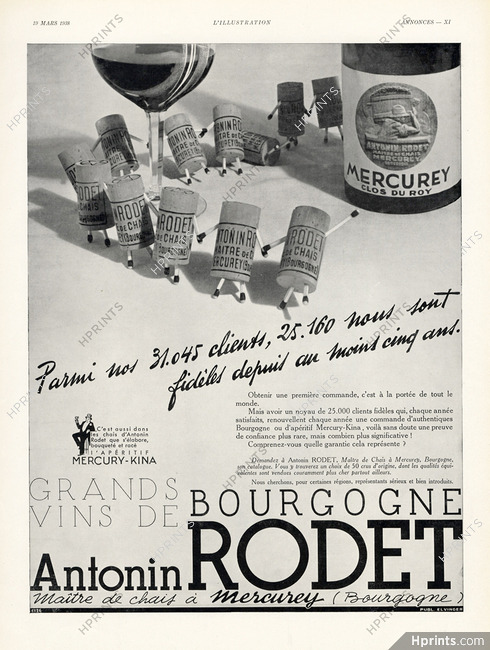 Antonin Rodet Bourgogne 1938 Mercurey