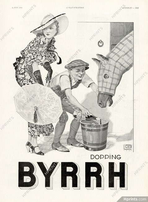 Byrrh 1933 Dopping, Racing Horse, Léonnec