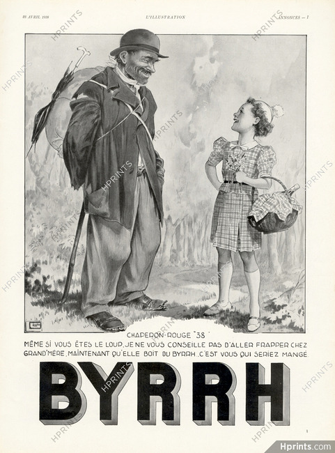 Byrrh 1938 Little Red Riding Hood, Léonnec