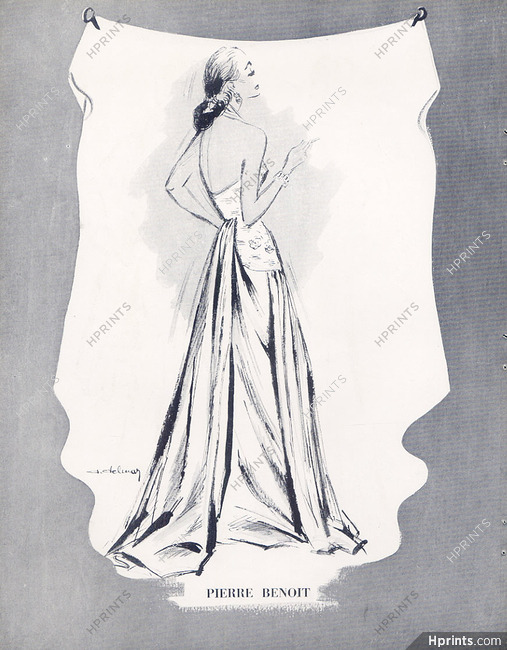 Pierre Benoît 1945 A. Delmar, Evening Gown