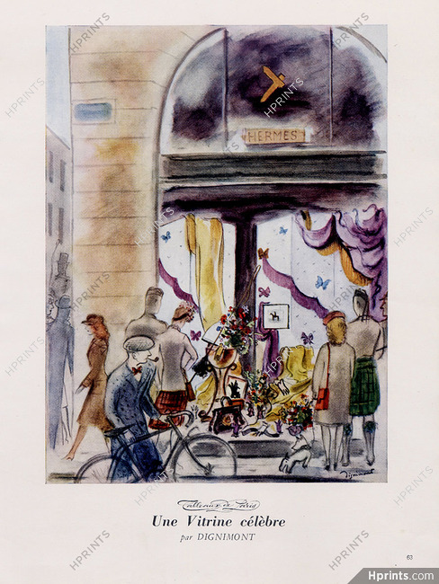 Hermès (Shop Window) 1945 Annie Beaumel Decoratives Arts, André Dignimont
