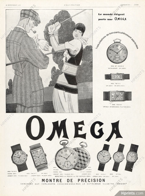 Omega (Watches) 1928 Golfer, René Vincent